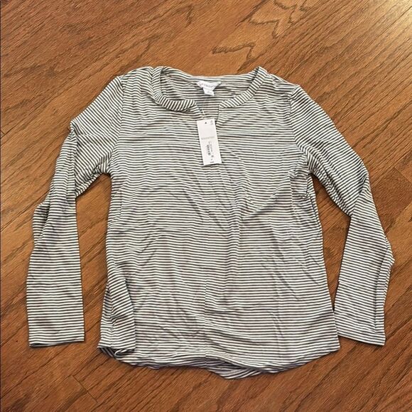 NWT Liz Claiborne Striped Long Sleeve Top - Picture 1 of 8